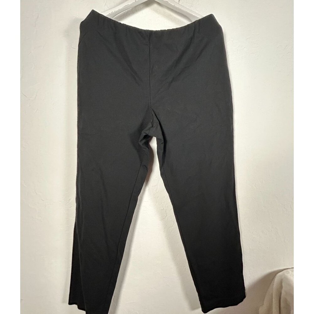 J. Jill Womens Black Slim Leg Ponte Ankle Pants Large Mid-Rise Pull-On Knit